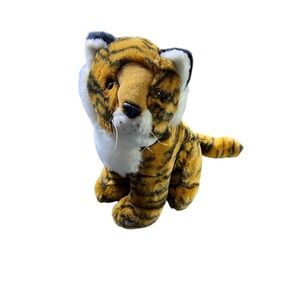 Vintage‎ Tiger Plush Stuffed Animal Toy Striped Realistic Details Soft Cuddly